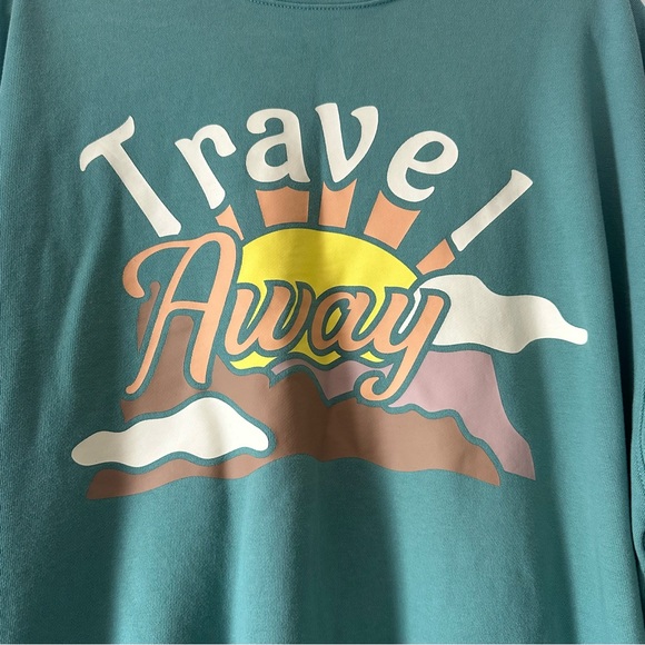 AWAY The Mayfair Group TRAVEL‎ THE WORLD SWEATSHIRT Green - Picture 3 of 5